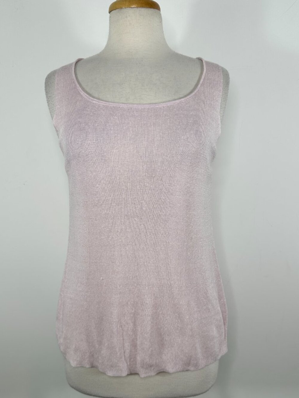 NWT Eileen Fisher Linen/Silk Sleeveless Blouse Tank Top Light Pink Women's Sz M